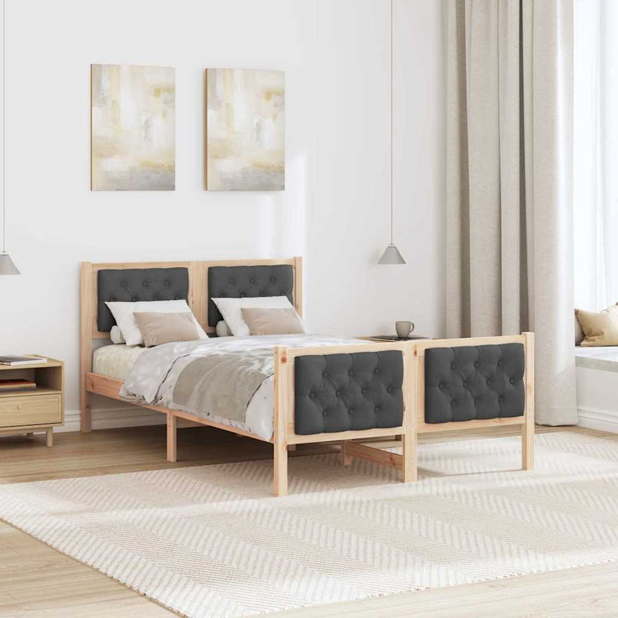 Bedframe met hoofdeinde Donkergrijs 120 x 190 cm Stof