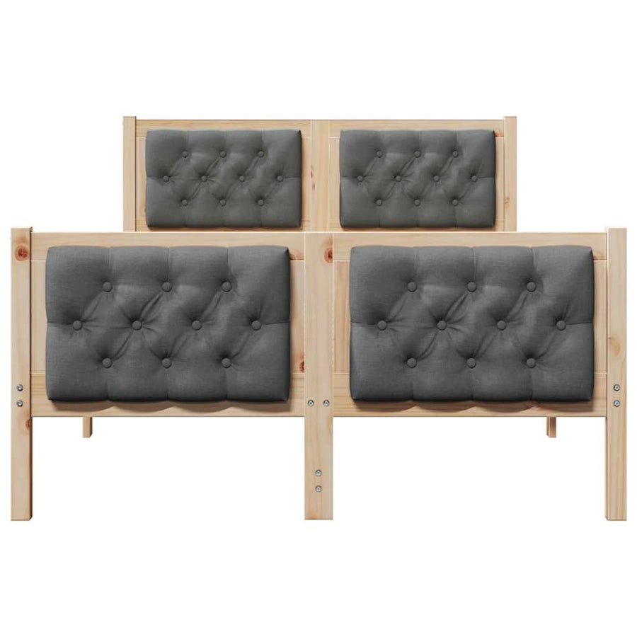Bedframe met hoofdeinde Donkergrijs 120 x 190 cm Stof