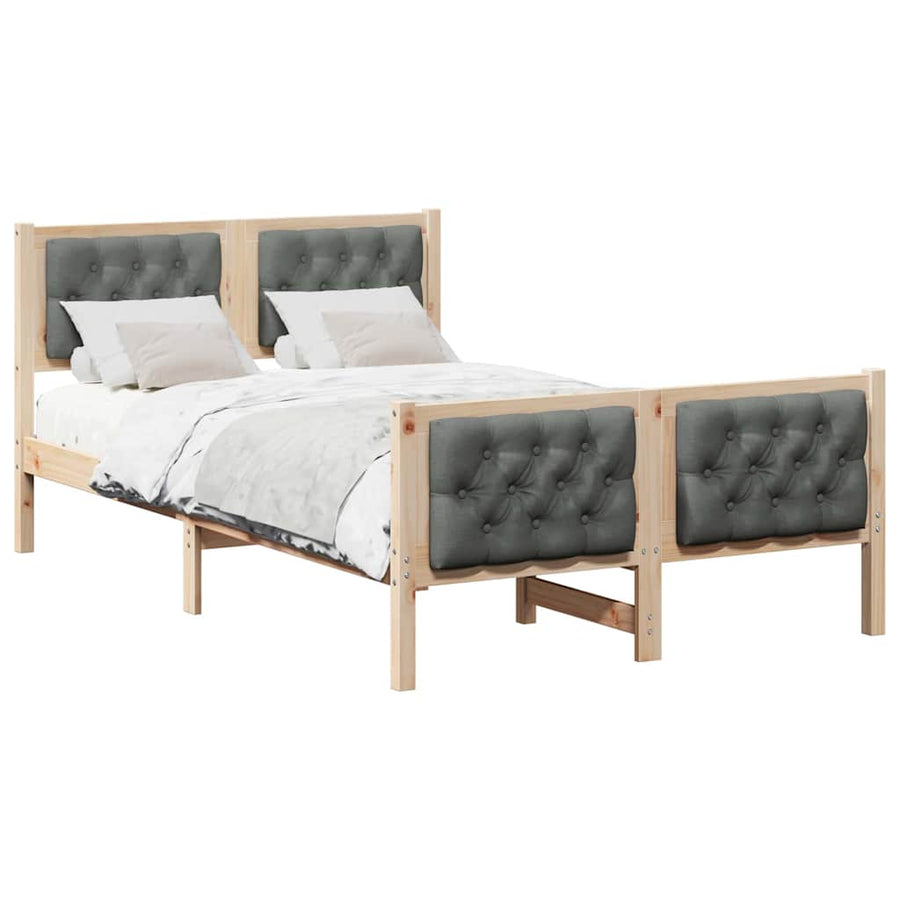 Bedframe met hoofdeinde Donkergrijs 120 x 190 cm Stof