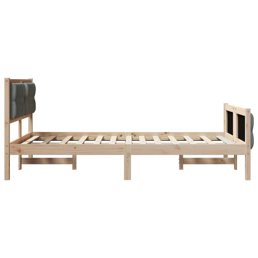 Bedframe met hoofdeinde Donkergrijs 120 x 190 cm Stof