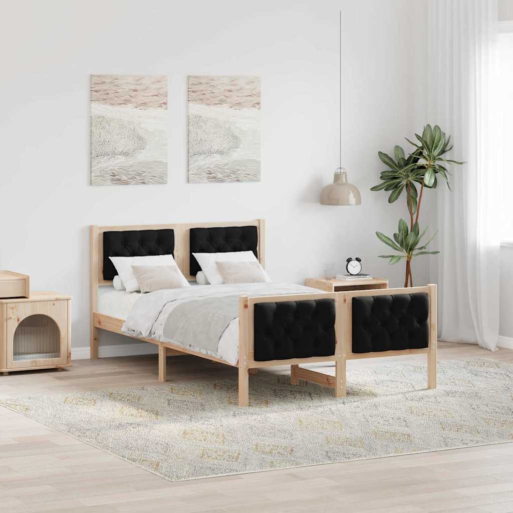 Bedframe met hoofdeinde Zwart 120 x 190 cm Stof