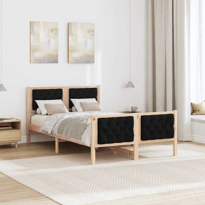 Bedframe met hoofdeinde Zwart 120 x 190 cm Stof