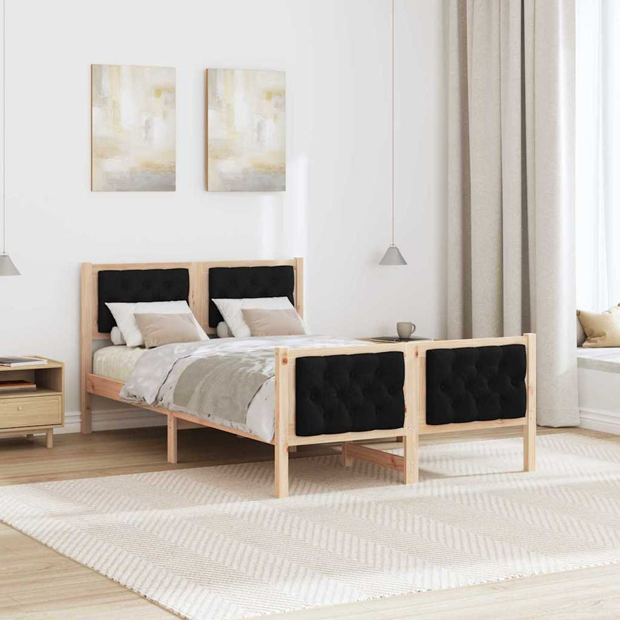 Bedframe met hoofdeinde Zwart 120 x 190 cm Stof