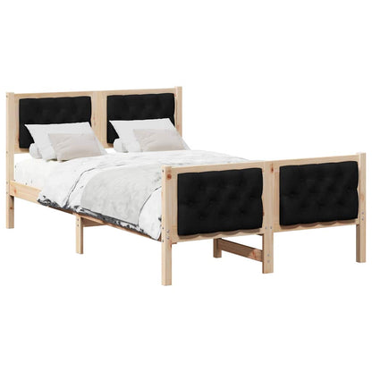 Bedframe met hoofdeinde Zwart 120 x 190 cm Stof