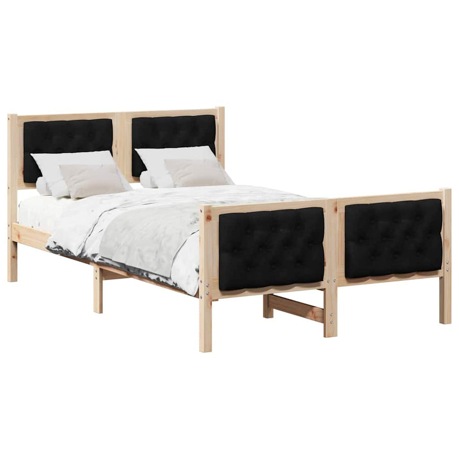 Bedframe met hoofdeinde Zwart 120 x 190 cm Stof