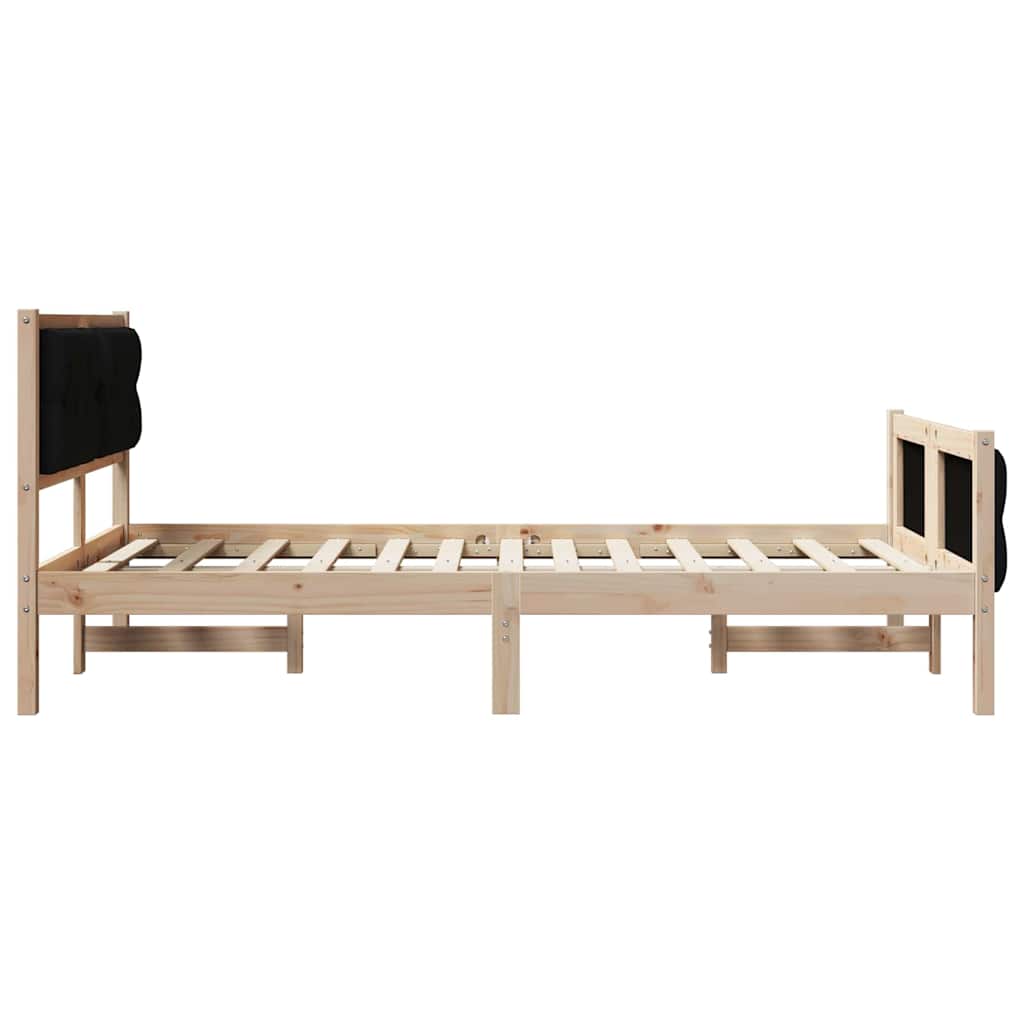 Bedframe met hoofdeinde Zwart 120 x 190 cm Stof
