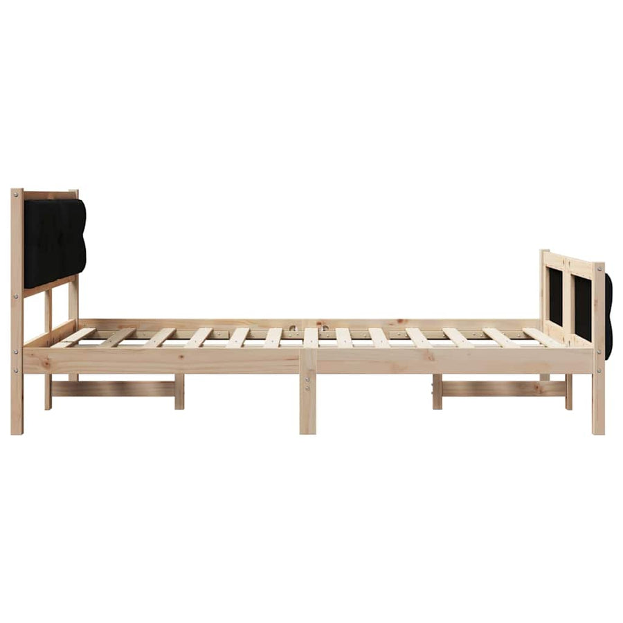 Bedframe met hoofdeinde Zwart 120 x 190 cm Stof