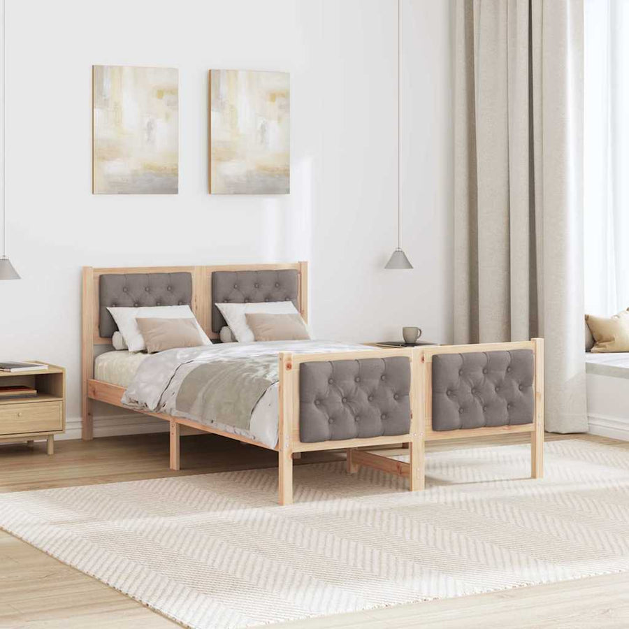 Bedframe met hoofdeinde Taupe 120 x 190 cm Stof