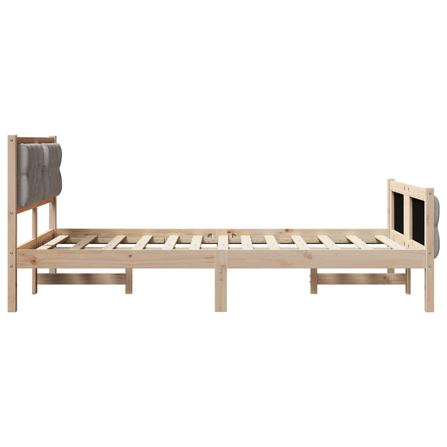 Bedframe met hoofdeinde Taupe 120 x 190 cm Stof