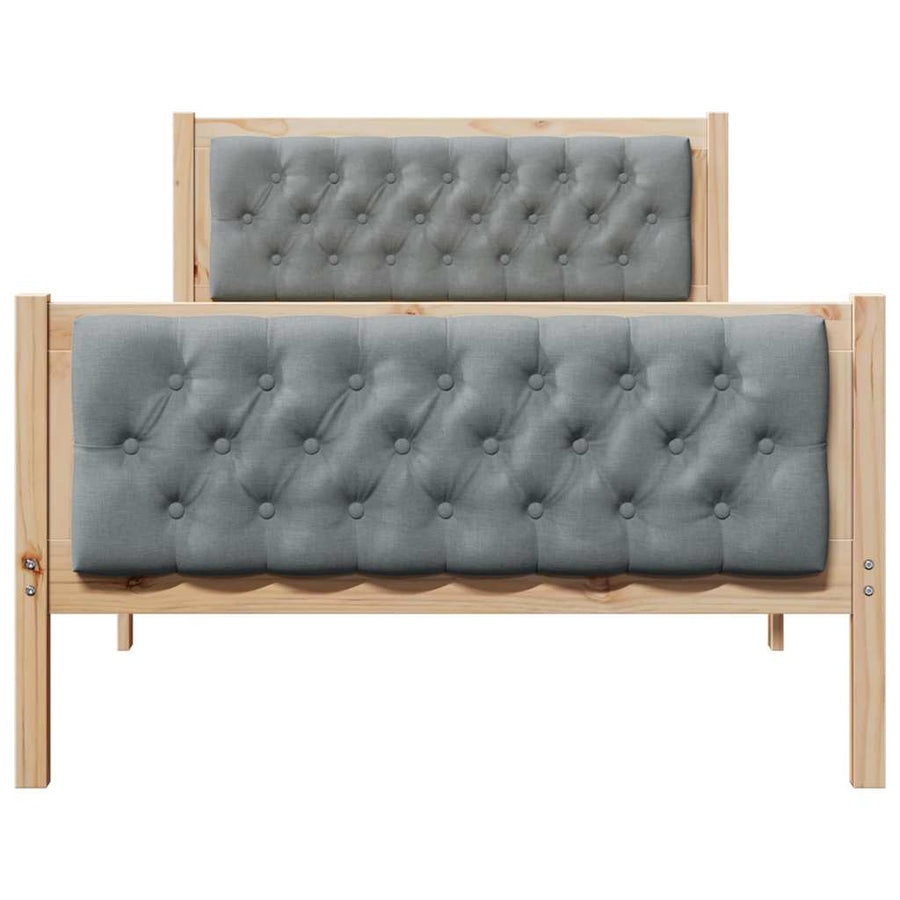 Bedframe met hoofdeinde Lichtgrijs 100 x 200 cm Stof