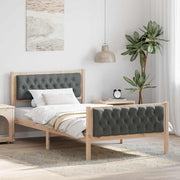Bedframe 100x200 cm donkergrijs massief grenenhout