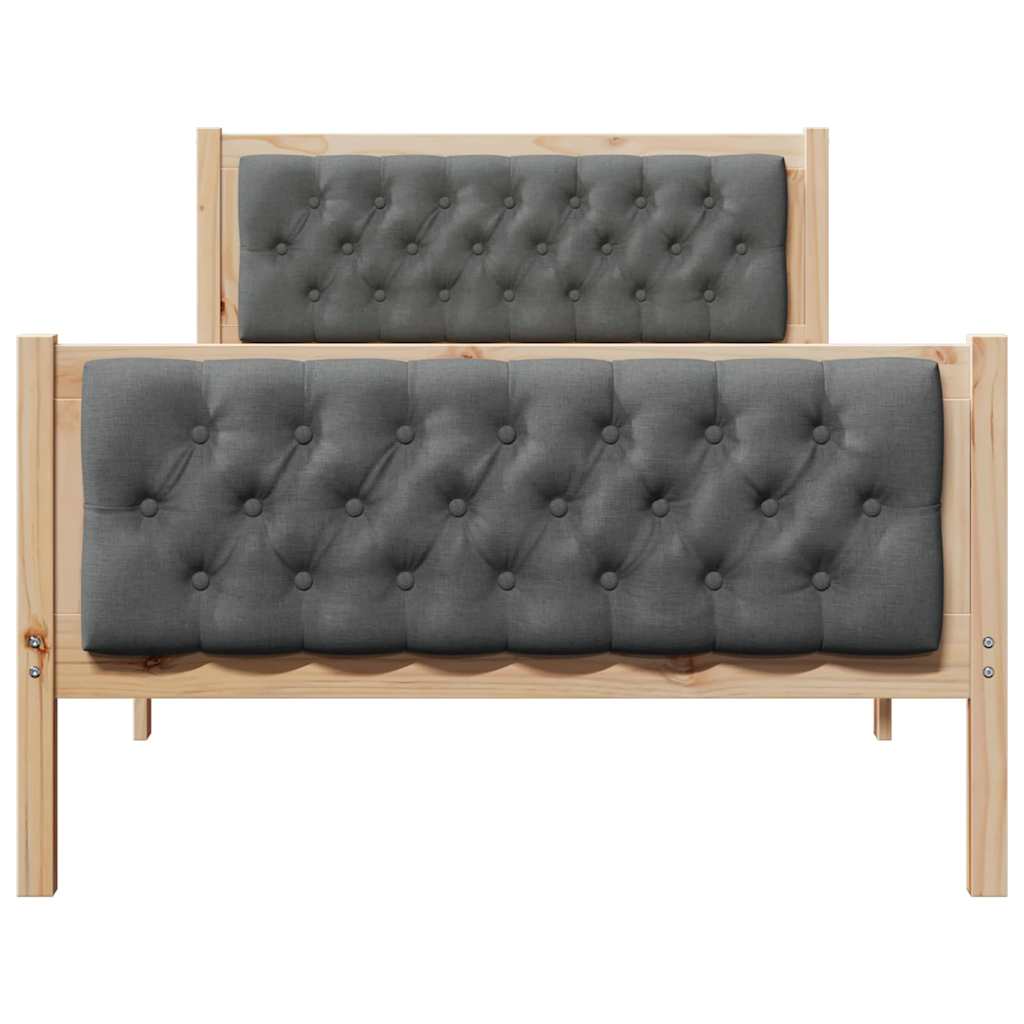 Bedframe met hoofdeinde Donkergrijs 100 x 200 cm Stof