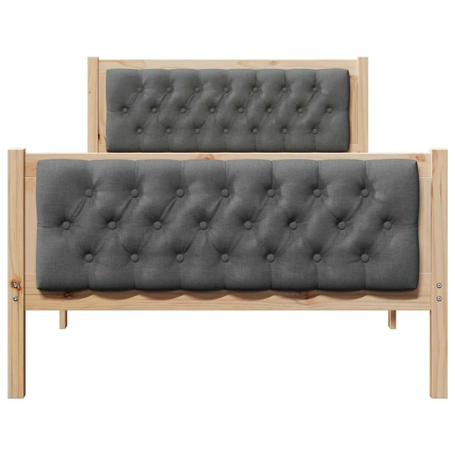 Bedframe met hoofdeinde Donkergrijs 100 x 200 cm Stof