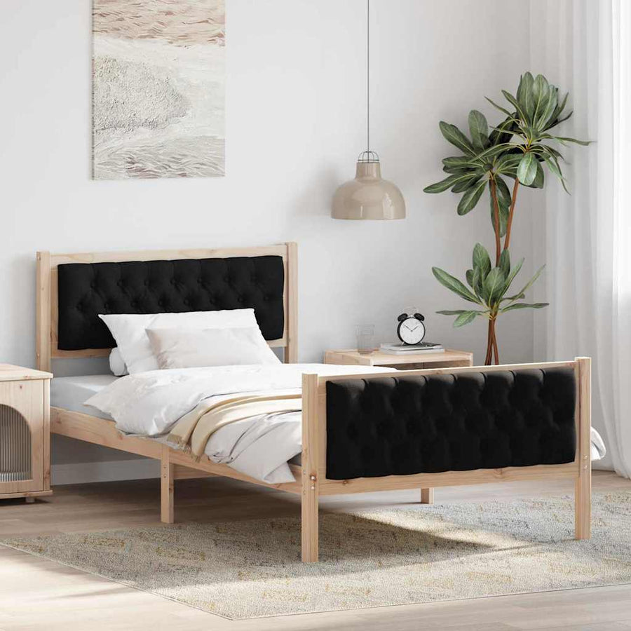 Bedframe met hoofdeinde Zwart 100 x 200 cm Stof
