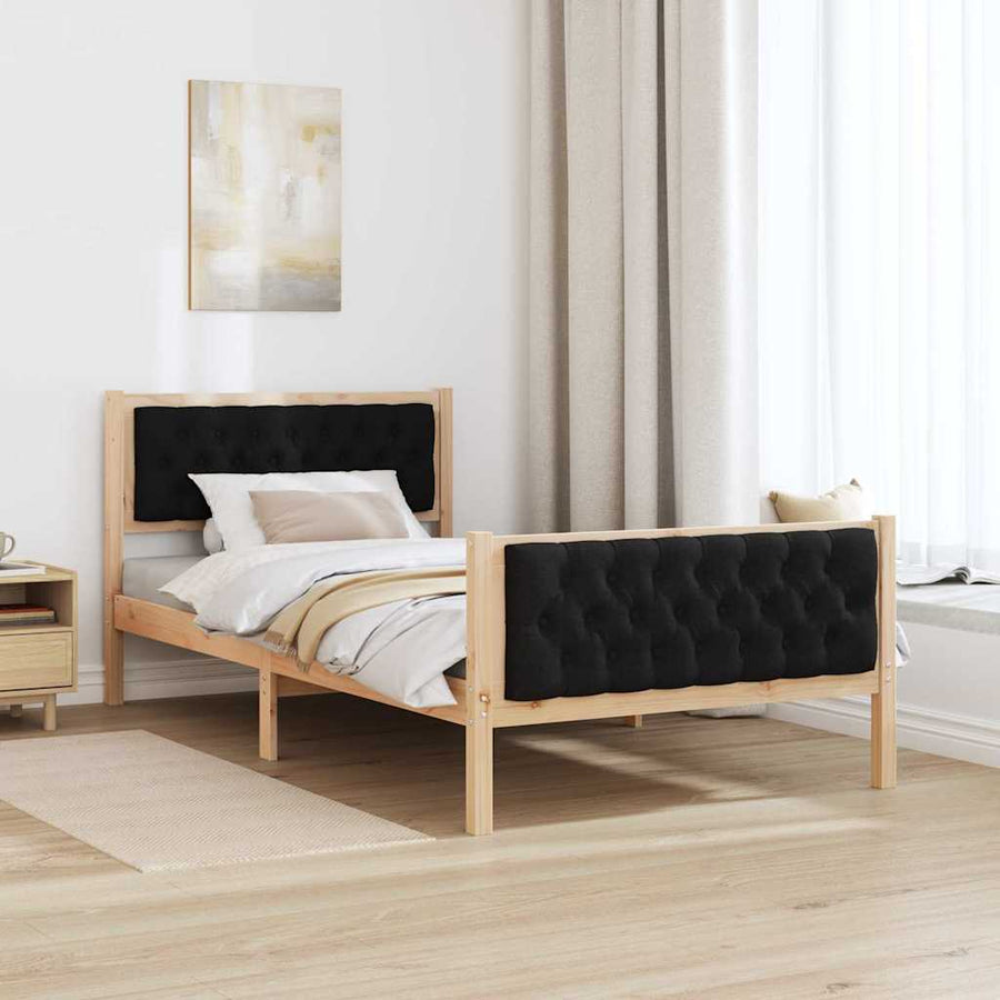 Bedframe met hoofdeinde Zwart 100 x 200 cm Stof