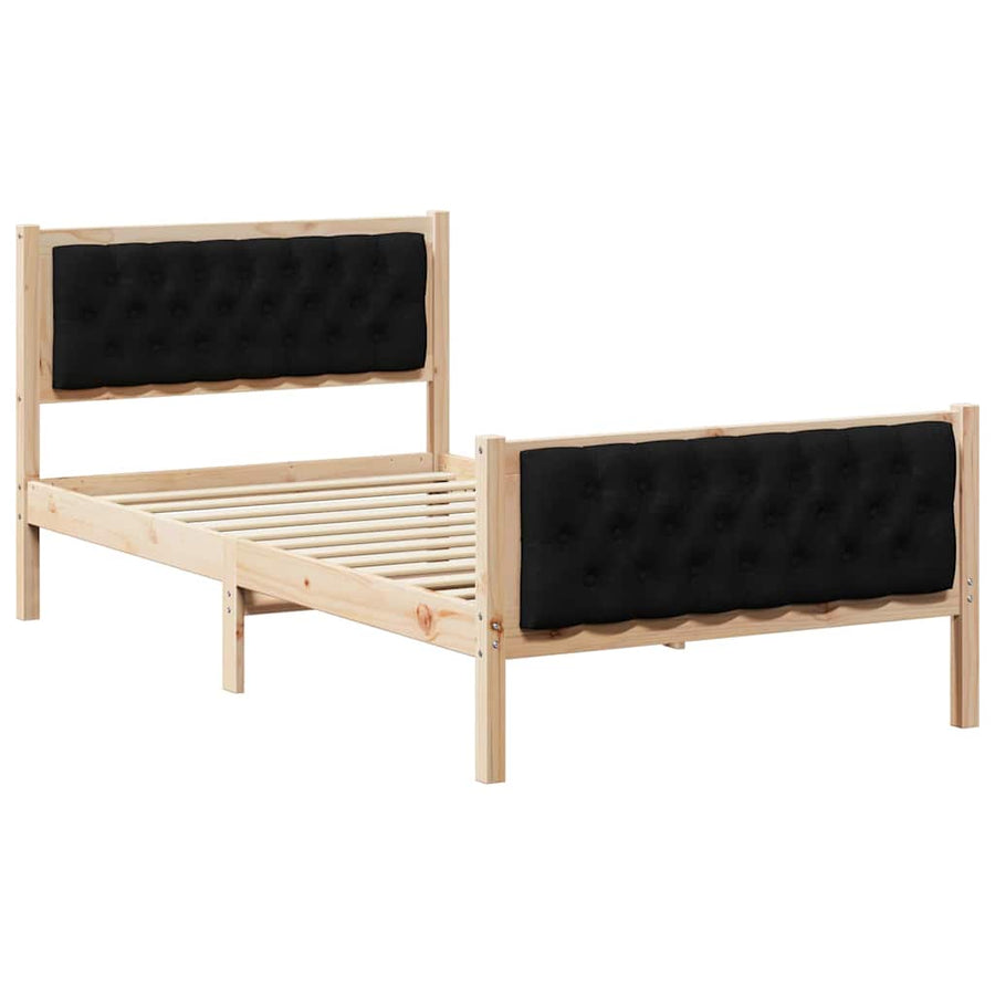 Bedframe met hoofdeinde Zwart 100 x 200 cm Stof