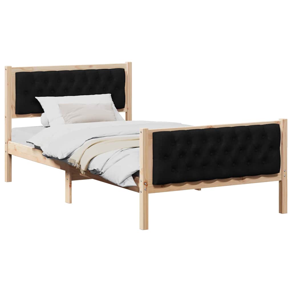 Bedframe met hoofdeinde Zwart 100 x 200 cm Stof