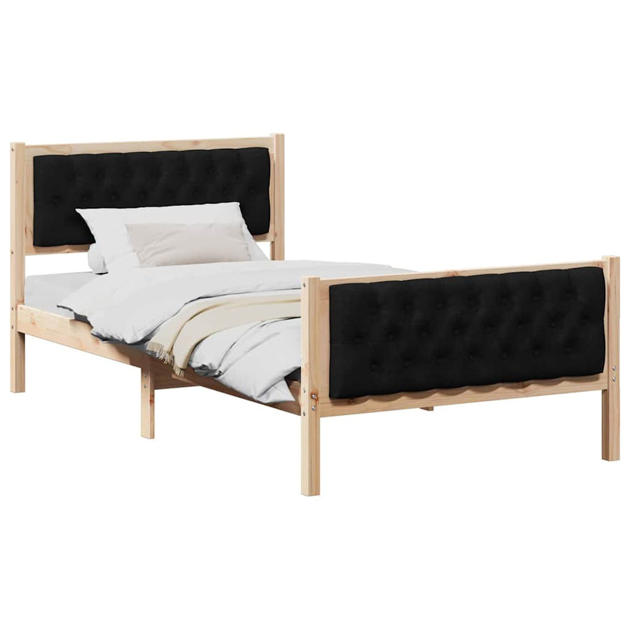 Bedframe met hoofdeinde Zwart 100 x 200 cm Stof