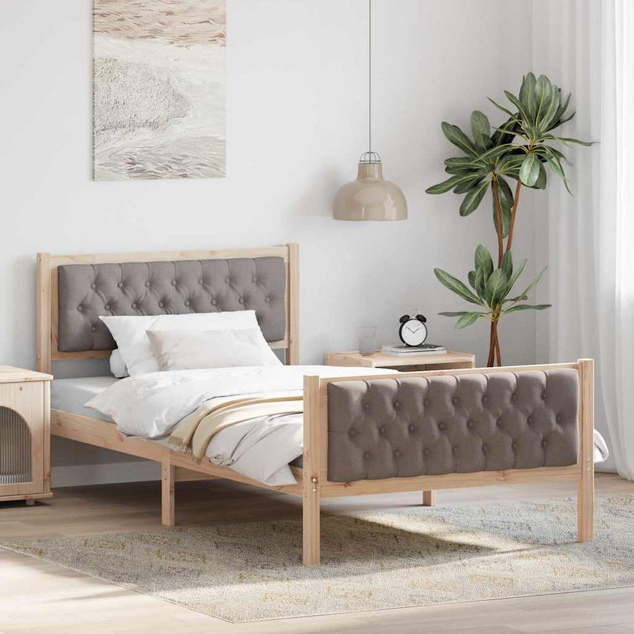 Bedframe met hoofdeinde Taupe 100 x 200 cm Stof