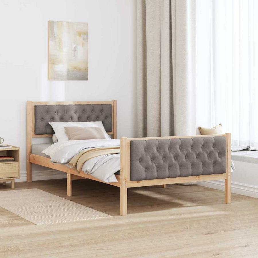 Bedframe met hoofdeinde Taupe 100 x 200 cm Stof