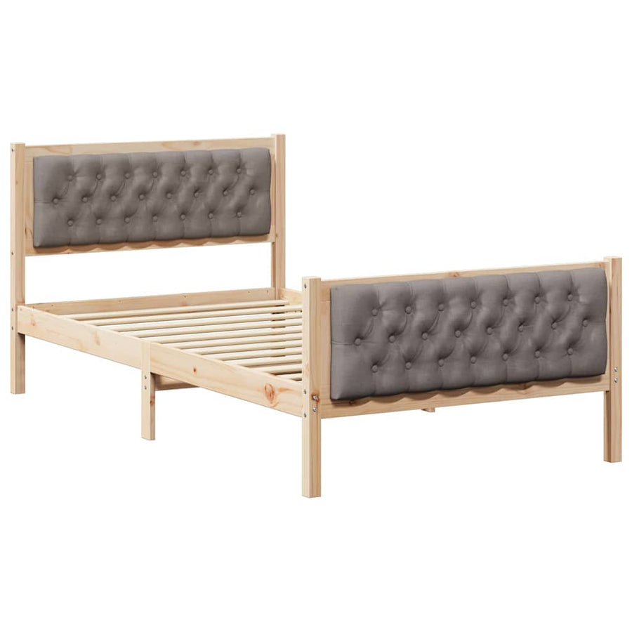 Bedframe met hoofdeinde Taupe 100 x 200 cm Stof