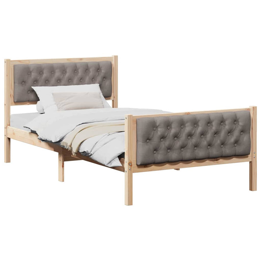 Bedframe met hoofdeinde Taupe 100 x 200 cm Stof