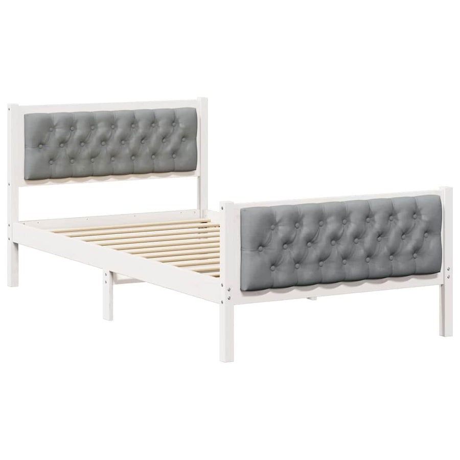 Bedframe met hoofdeinde Lichtgrijs 100 x 200 cm Stof