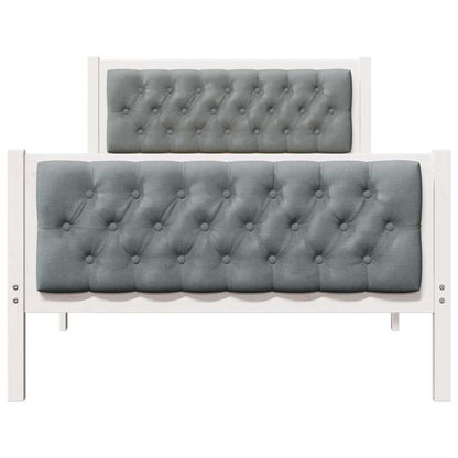 Bedframe met hoofdeinde Lichtgrijs 100 x 200 cm Stof
