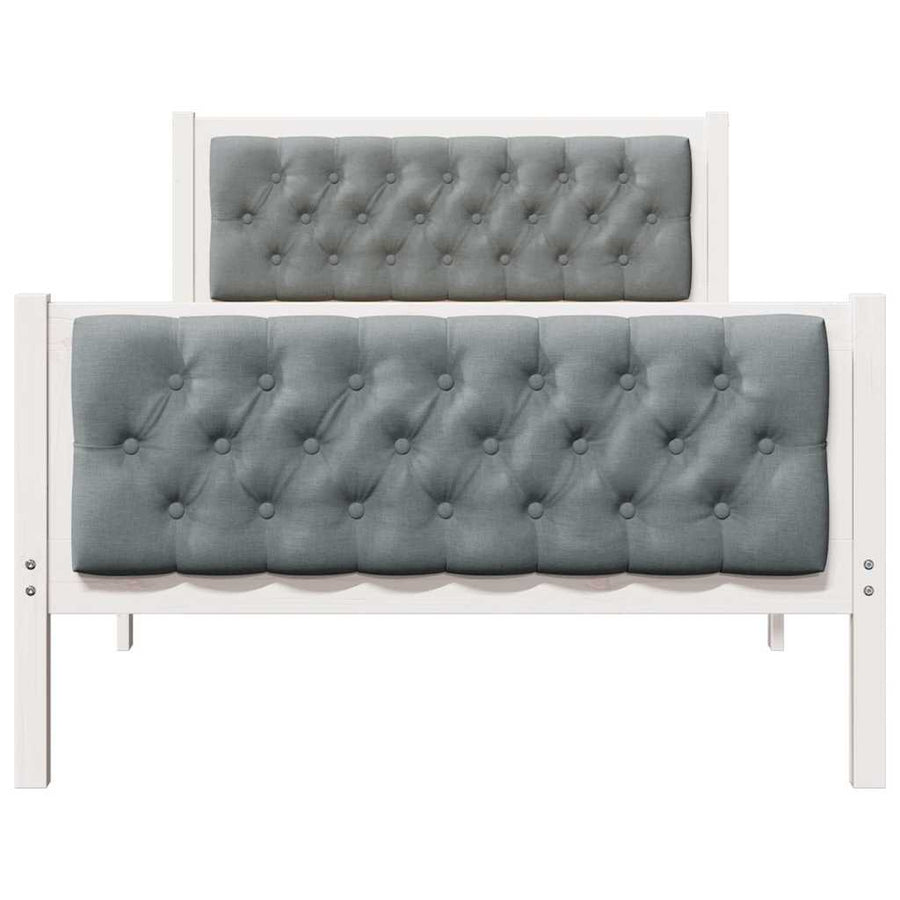 Bedframe met hoofdeinde Lichtgrijs 100 x 200 cm Stof