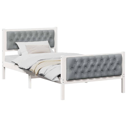 Bedframe met hoofdeinde Lichtgrijs 100 x 200 cm Stof