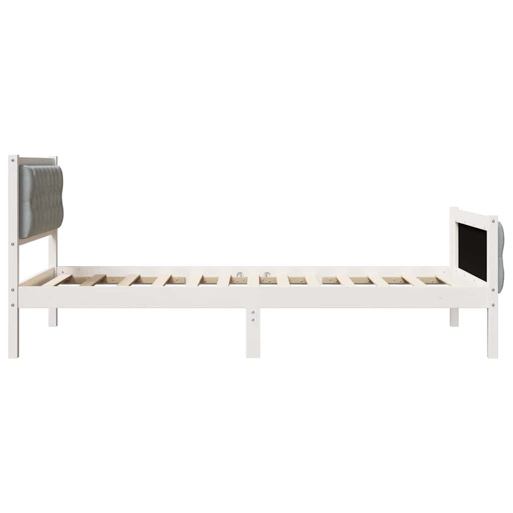 Bedframe met hoofdeinde Lichtgrijs 100 x 200 cm Stof