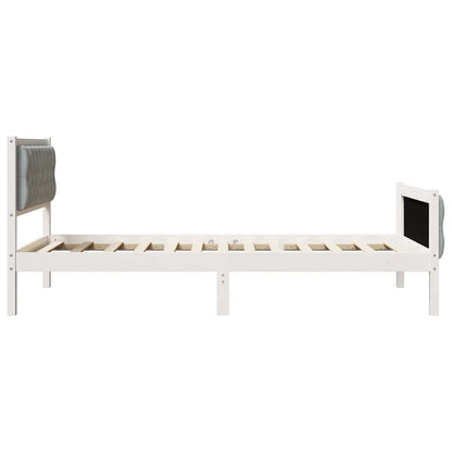 Bedframe met hoofdeinde Lichtgrijs 100 x 200 cm Stof