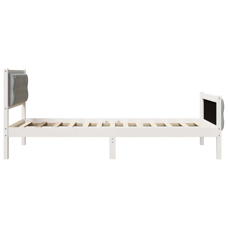 Bedframe met hoofdeinde Lichtgrijs 100 x 200 cm Stof