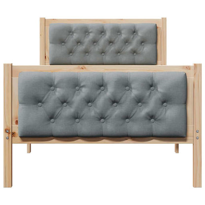 Bedframe met hoofdeinde Lichtgrijs 90 x 200 cm Stof