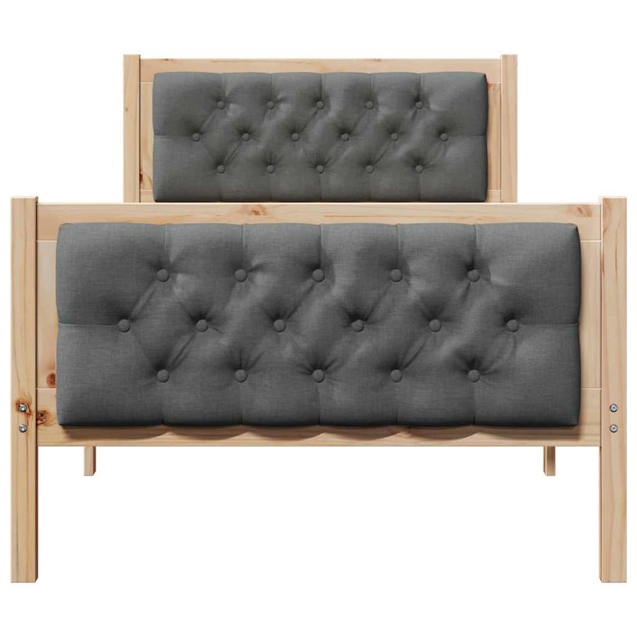 Bedframe met hoofdeinde Donkergrijs 90 x 200 cm Stof