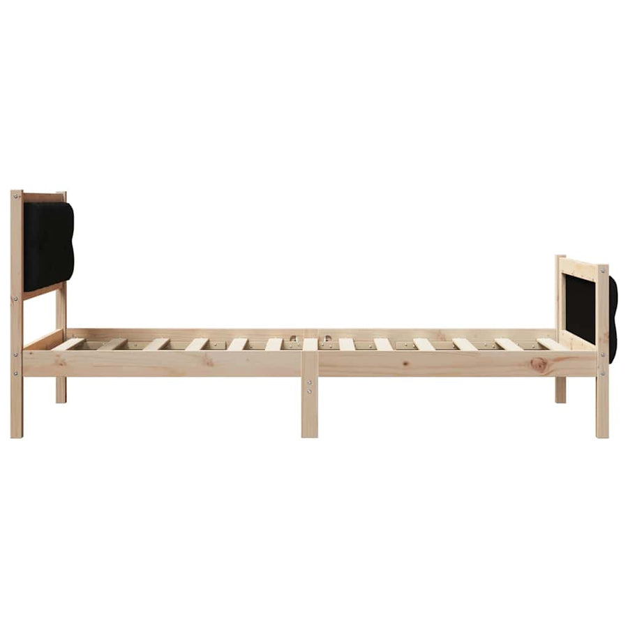 Bedframe met hoofdeinde Zwart 90 x 200 cm Stof