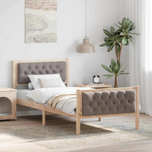 Bedframe met hoofdeinde Taupe 90 x 200 cm Stof