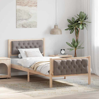 Bedframe met hoofdeinde Taupe 90 x 200 cm Stof