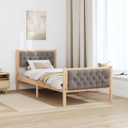 Bedframe met hoofdeinde Taupe 90 x 200 cm Stof