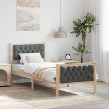 Bedframe met hoofdeinde Donkergrijs 80 x 200 cm Stof
