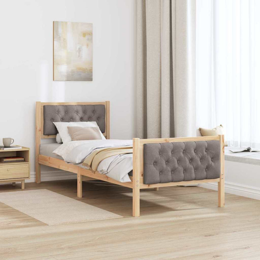 Bedframe met hoofdeinde Taupe 80 x 200 cm Stof