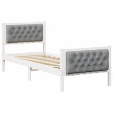 Bedframe met hoofdeinde Lichtgrijs 80 x 200 cm Stof