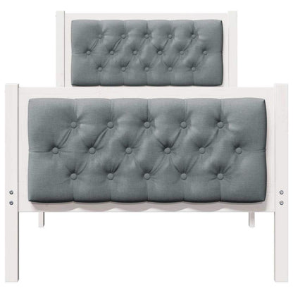 Bedframe met hoofdeinde Lichtgrijs 80 x 200 cm Stof