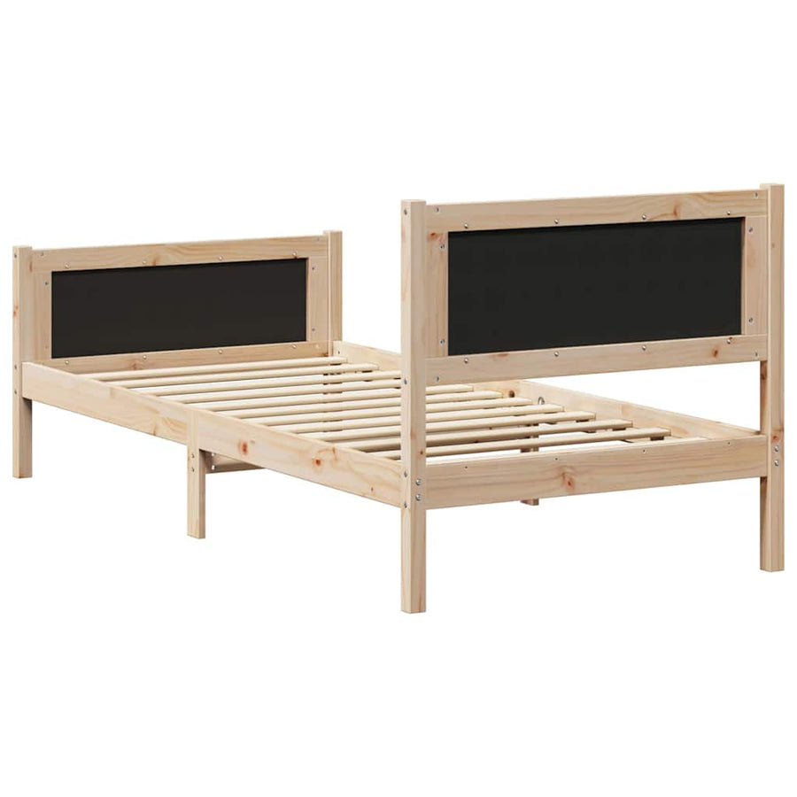 Bedframe met hoofdeinde Lichtgrijs 90 x 190 cm Stof