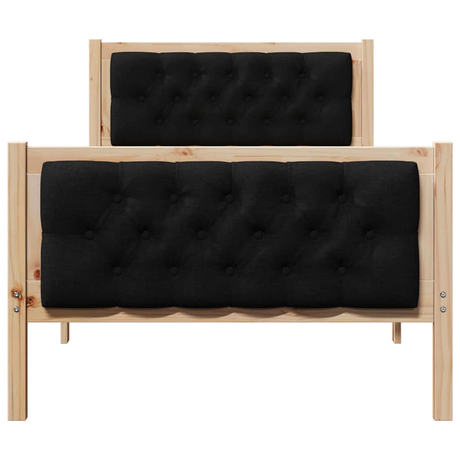 Bedframe met hoofdeinde Zwart 90 x 190 cm Stof