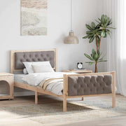 Bedframe 90x190 cm massief grenenhout taupe