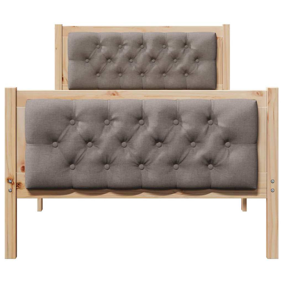 Bedframe met hoofdeinde Taupe 90 x 190 cm Stof