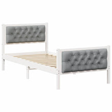 Bedframe met hoofdeinde Lichtgrijs 90 x 190 cm Stof