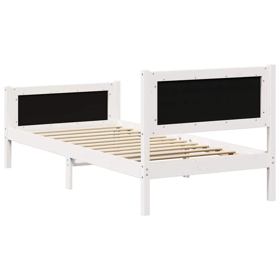 Bedframe met hoofdeinde Lichtgrijs 90 x 190 cm Stof