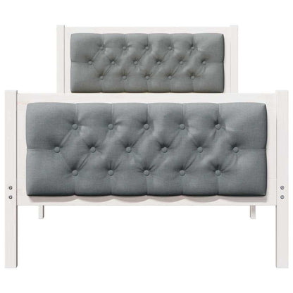 Bedframe met hoofdeinde Lichtgrijs 90 x 190 cm Stof